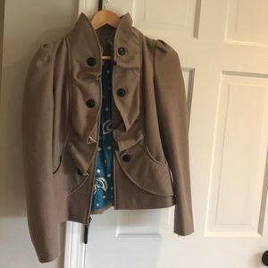 Anthropologie wool ruffle jacket